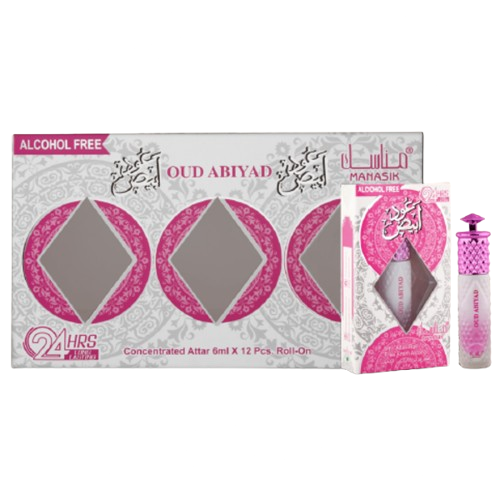 Manasik Oud Abiyad Roll on 6 ml Alcohol free