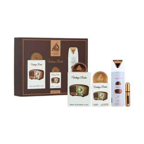 Lattafa Vintage Radio Giftset 4 pcs. 100 ml EDP