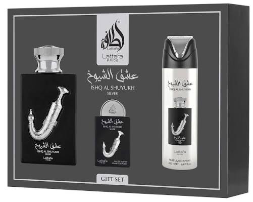 Lattafa Lattafa Pride Ishq Al Shuyukh Silver Giftset 4 pcs